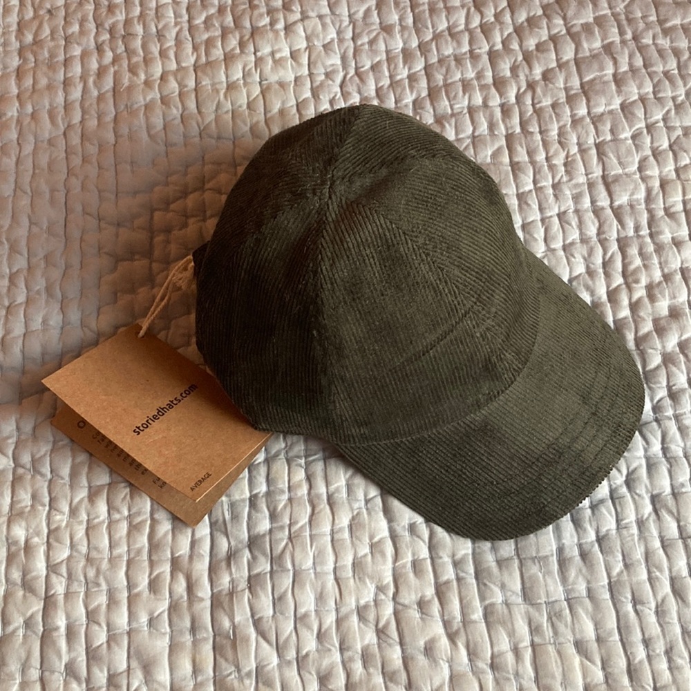 Storied Hats green corduroy ball cap